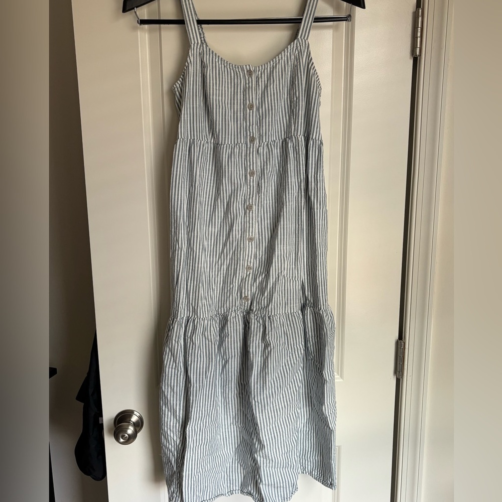 Striped Blue and White Maternity maxi dress